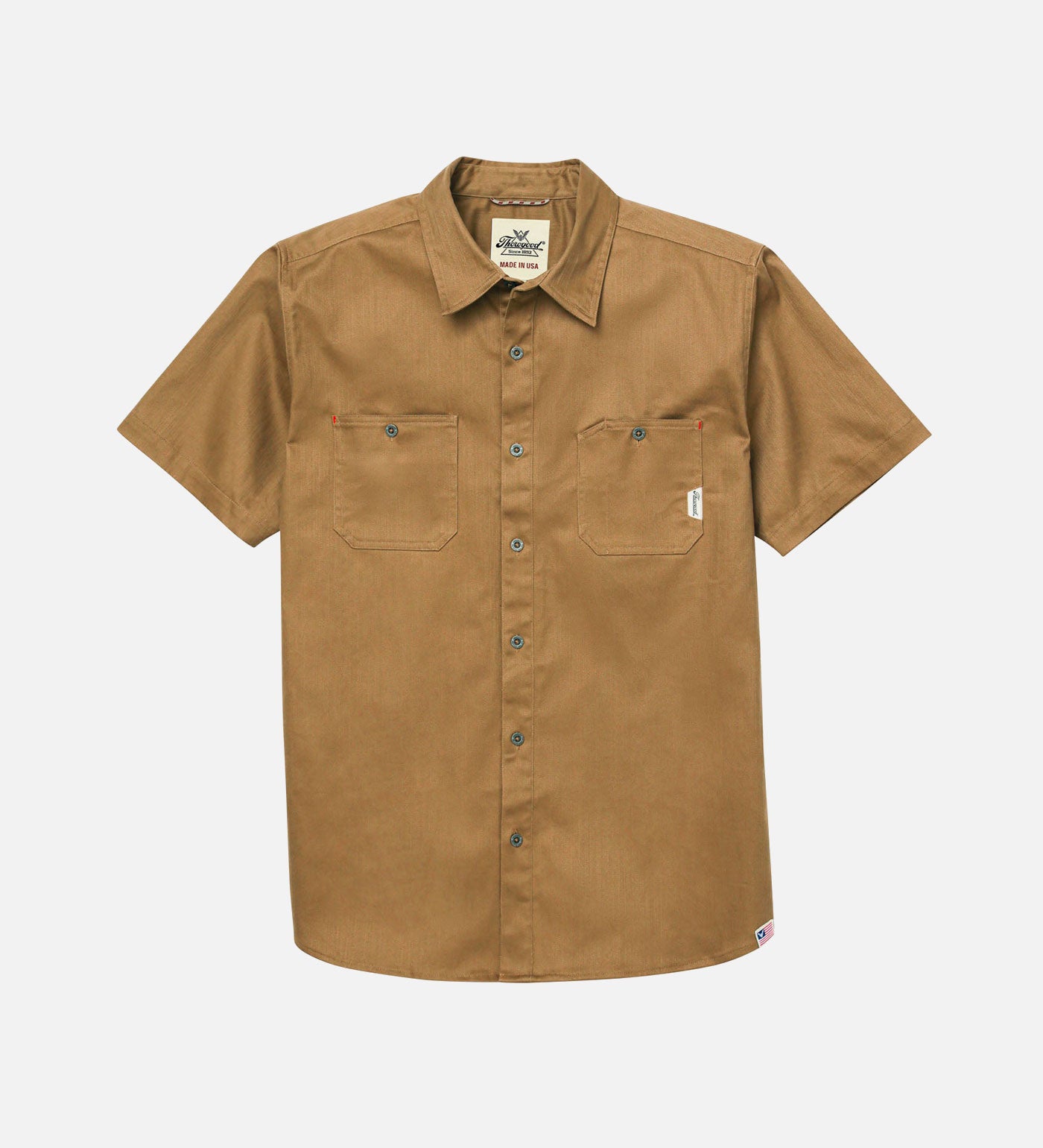 Thorogood Men's Water Repellent Heavyweight Utility Short Sleeve Shop Shirt USA Made