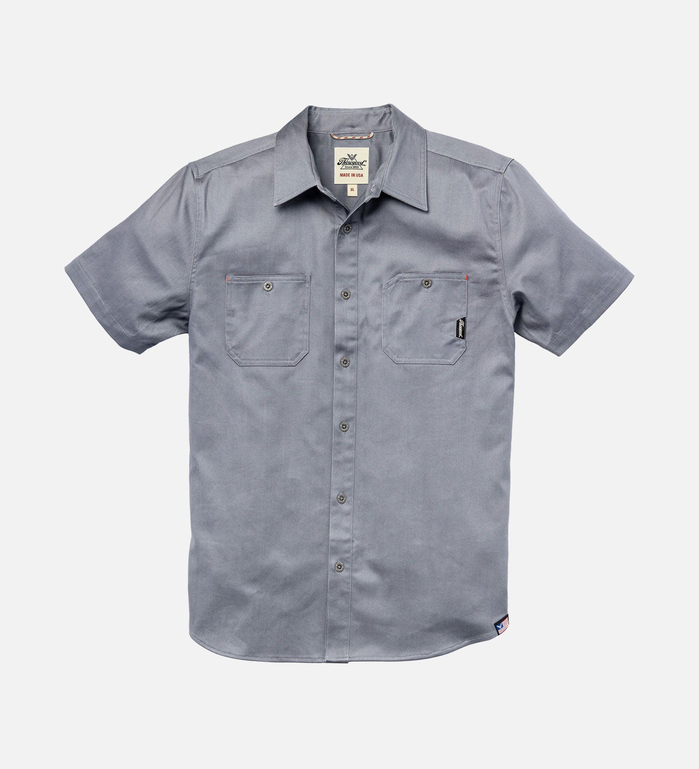 Thorogood Men's Water Repellent Heavyweight Utility Short Sleeve Shop Shirt USA Made
